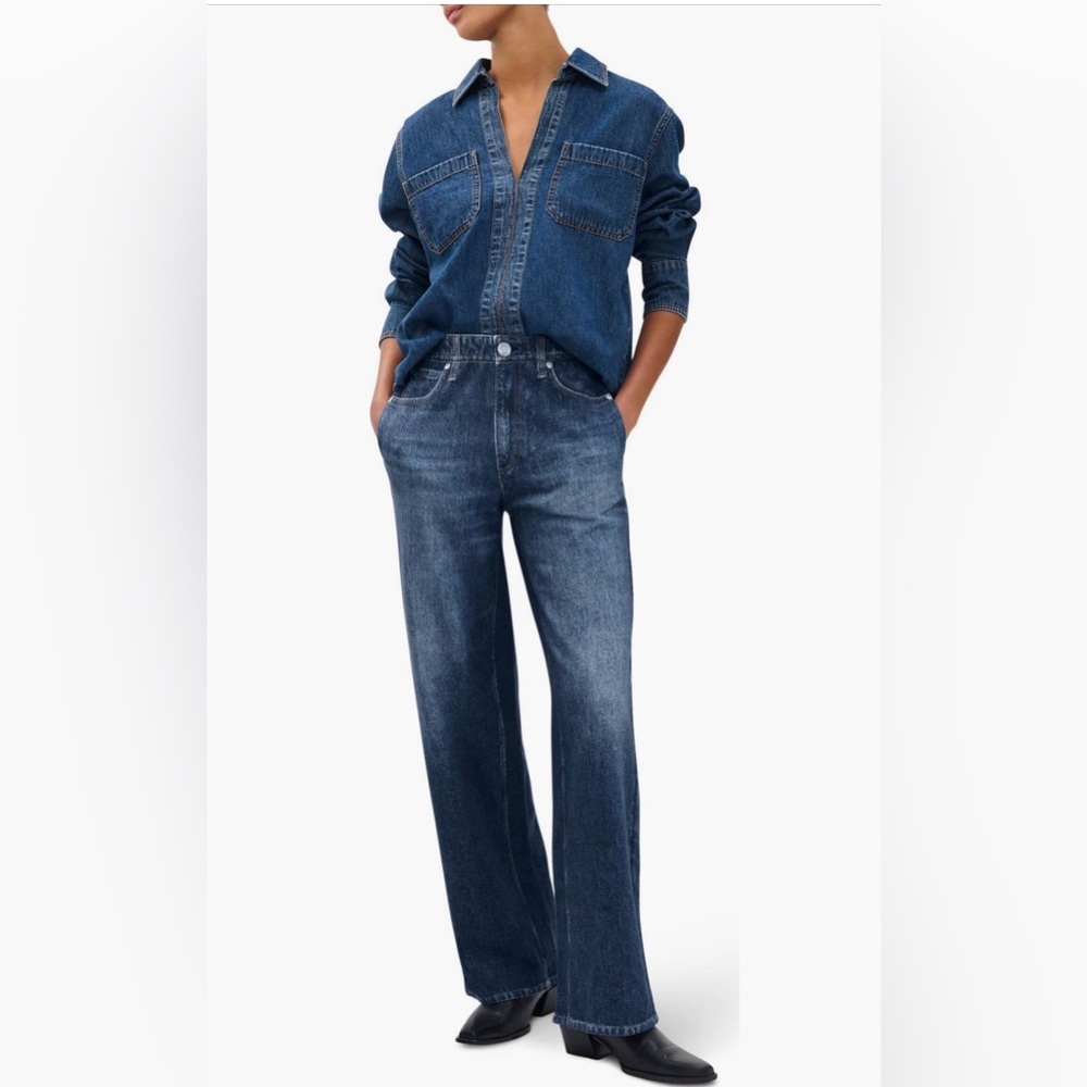 Rag & Bone Miramar Wide Leg Cotton Terry Sweatpants Jeans